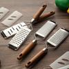 Cheese Grater With Natural Wood Handle Stainless Steel Zester Grater Kitchen Citrus Zester Tool For Ginger