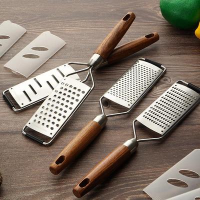 Cheese Grater With Natural Wood Handle Stainless Steel Zester Grater Kitchen Citrus Zester Tool For Ginger