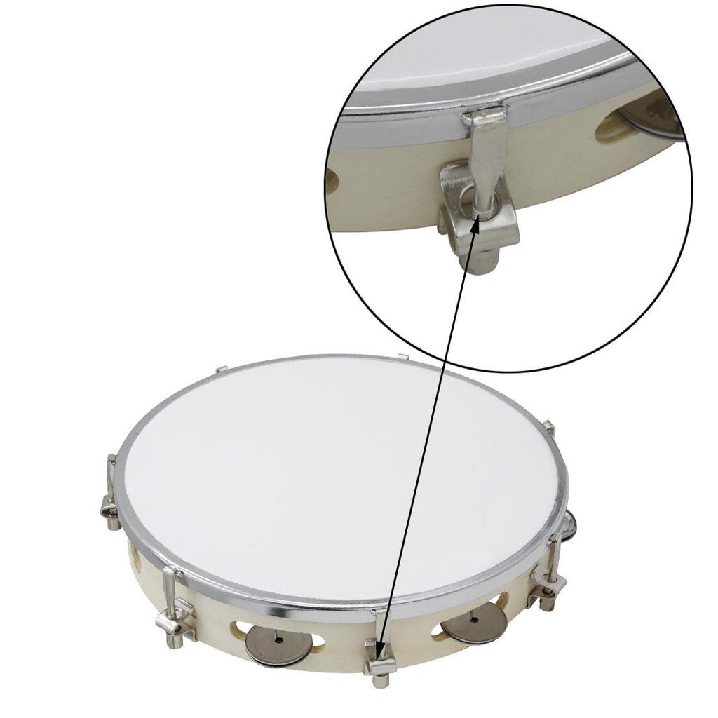 10-Inch Wooden Hand-Shaken Tambourine Drum for Children's Dance and Early Education Orff Percussion Instruments