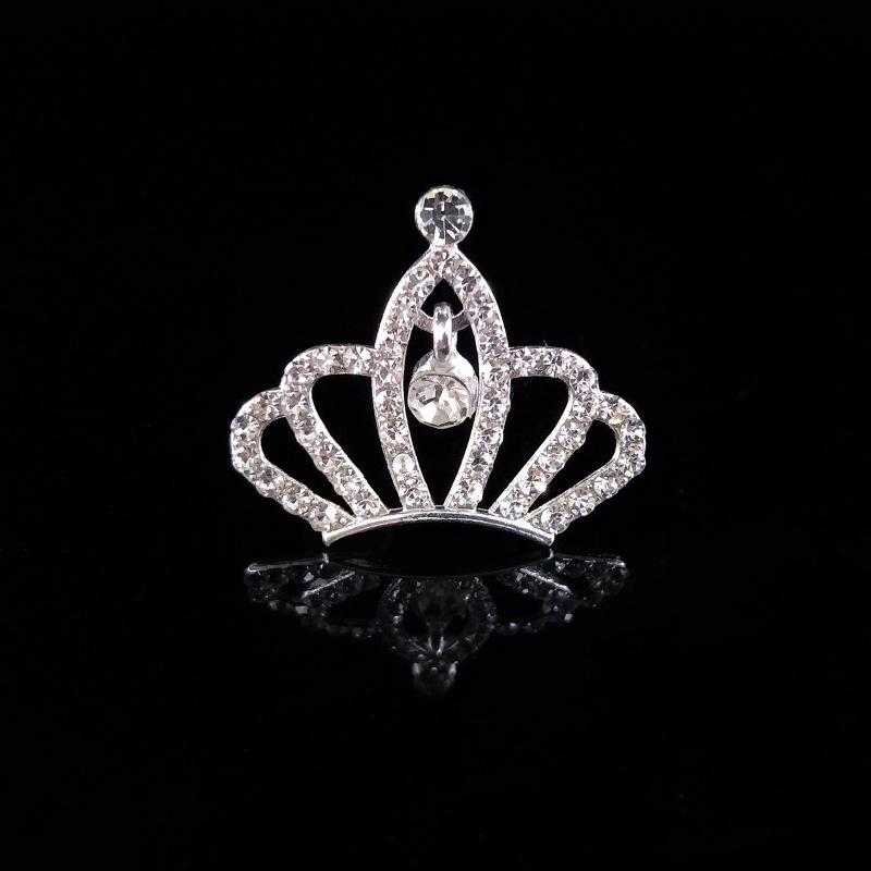 Engood 50Pcs DIY Alloy Crown Pendant Rhinestone Button Sewing Trim & Embellishments Craft Buckles For DIY Hair Dress HZ25-HZ474