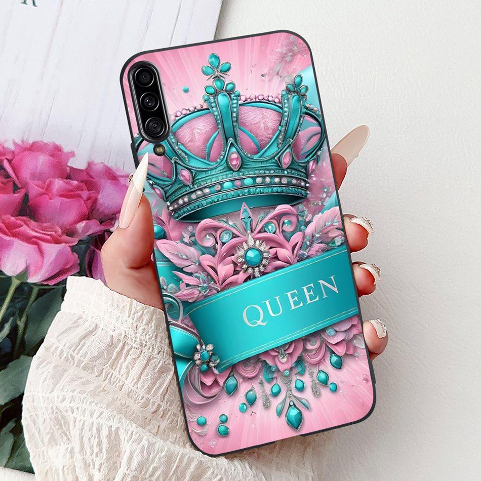 For Samsung Galaxy A90 5G Phone Case For Samsung A90 5G SM-A908B Elegant Floral Cat Painted Black Silicone Soft TPU Cases