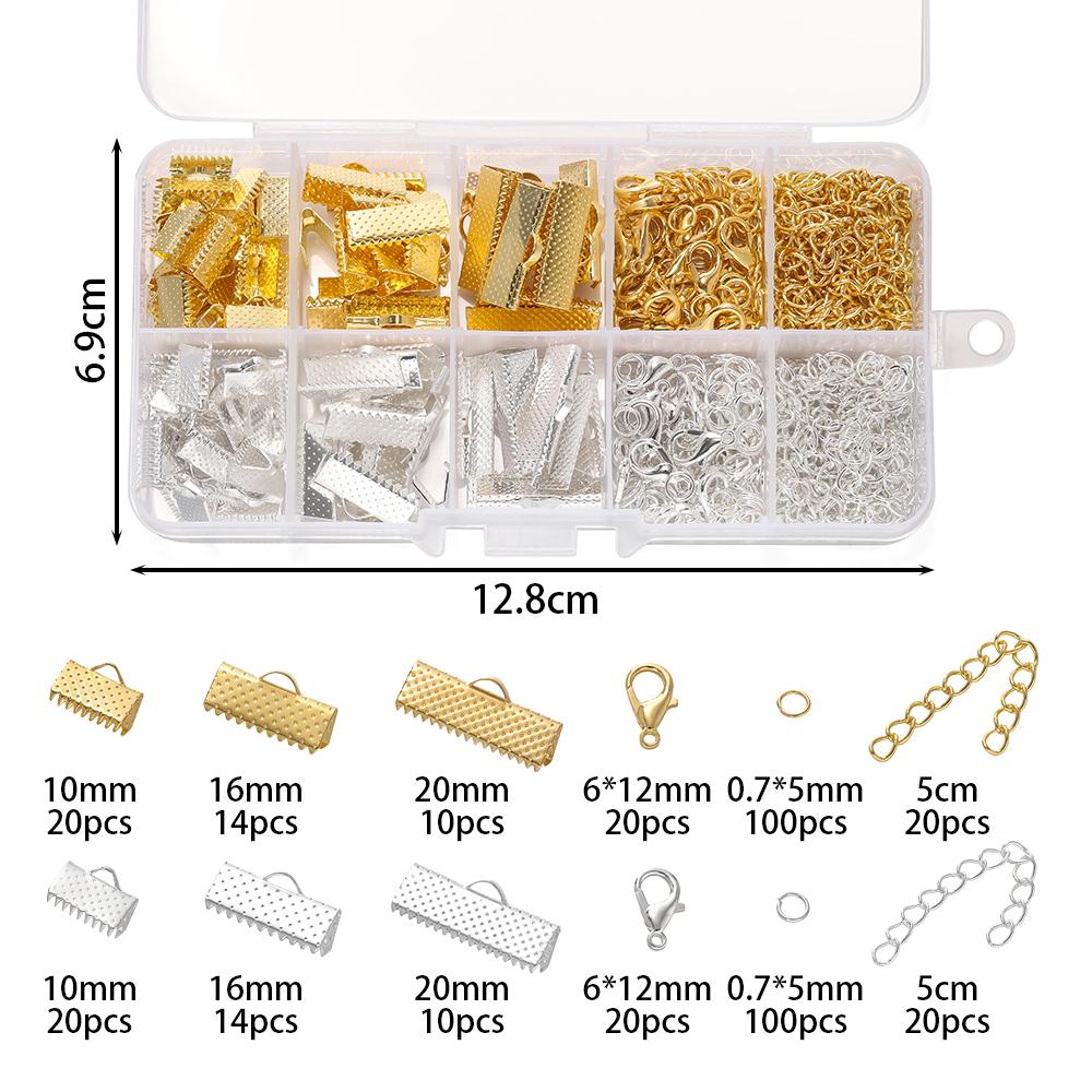 

10 Grids Alloy Accessories Set Jewelry findings Tools Clip buckle Lobster Clasp Open Jump Rings With Cove Clasps Jewelry Making