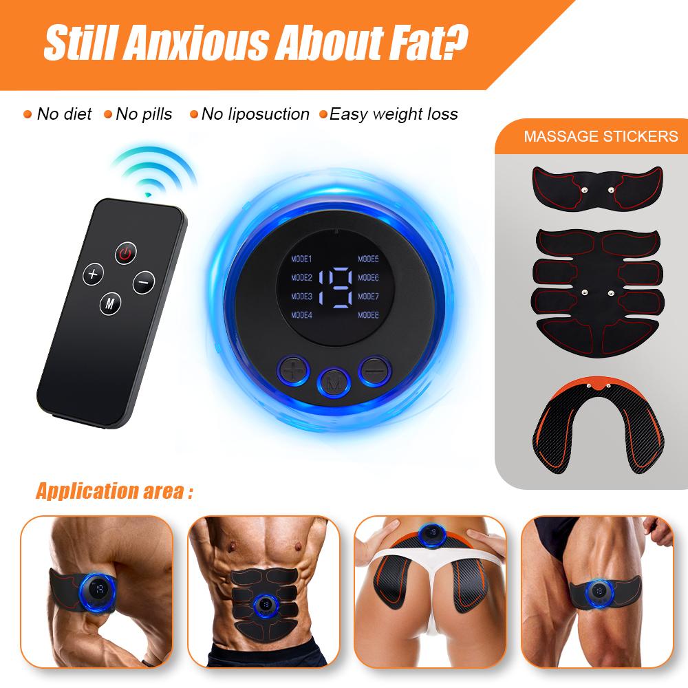 EMS Muscle Stimulator Abs Hip Trainer Weight Loss Body Shaping Massage Abdominal Equipment Muscle Massage Fitness Training