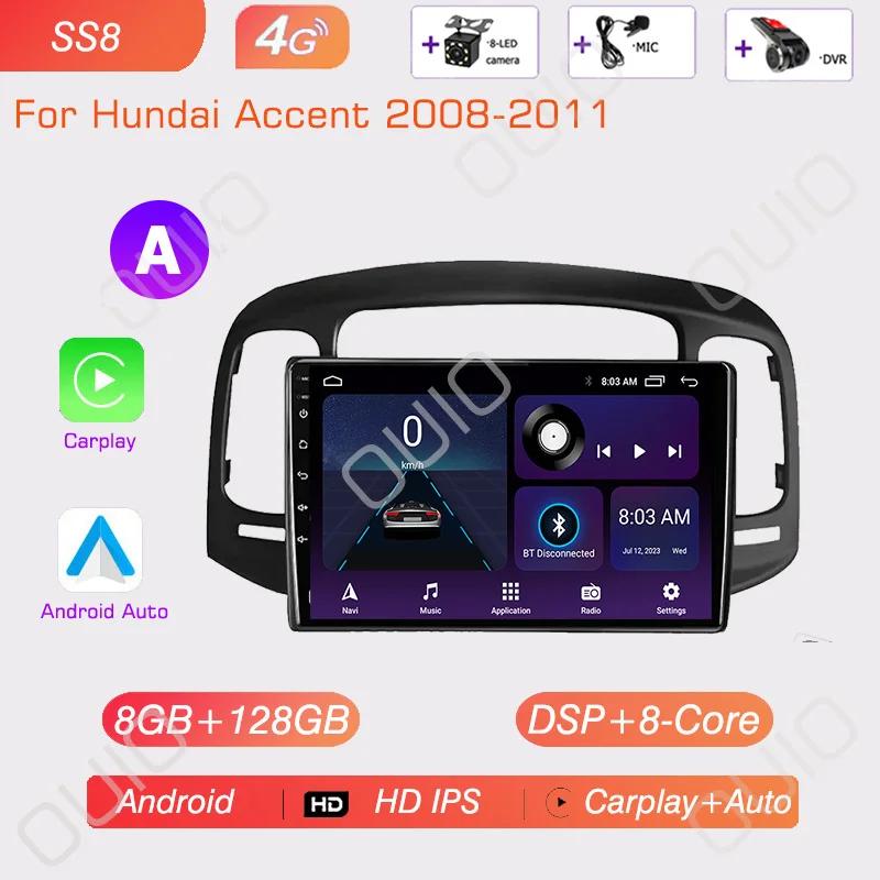 Android 13 Carplay radio For Hyundai Accent 2008 2009 2010 2011 Car stereo Multimedia Player android Auto GPS navigation 2DIN