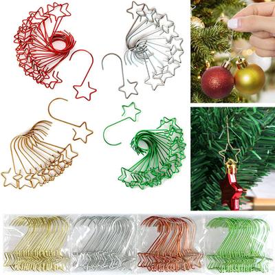 20Pcs Christmas Ornament Hooks Versatile Exquisite Star-shaped Hanging Hooks for Holidays Decoration