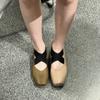 Cowhide Version~ Niche Thick Heel Leather Mary Jane Single Shoes Women's Spring British Style Small Leather Shoes Ballet Shoes High Heels