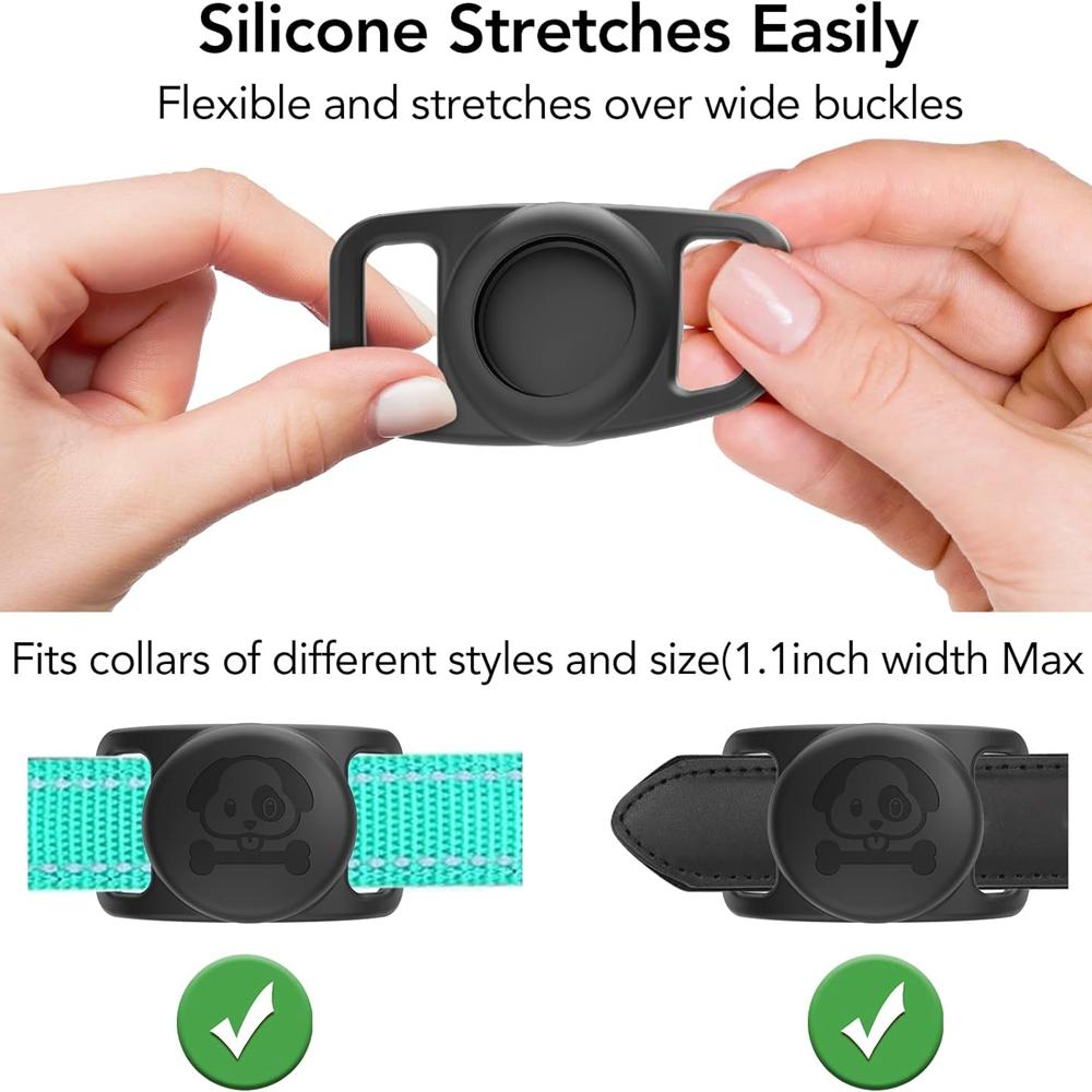 Protective Silicone Case for AirTag GPS Locator Pet Dog Cat Collar Waterproof Soft Holder for Air Tags GPS Tracking Device