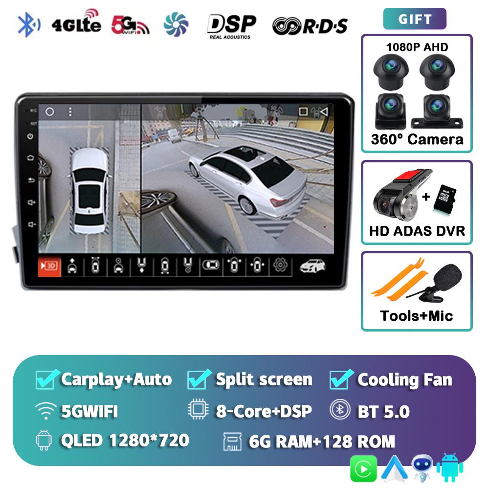Android 14 Carplay Auto 4G+WIFI Car Radio For SSangyong Actyon Kyron 2005-2011 Multimedia Video Player Navigation GPS Stereo DSP