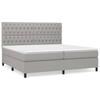 Box Spring Bed with Mattress Light Grey 200 x 200 cm Fabric