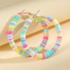 Bohemian beach earrings C-shaped soft pottery film colored stud earrings female street shot Internet celebrity exaggerated earrings