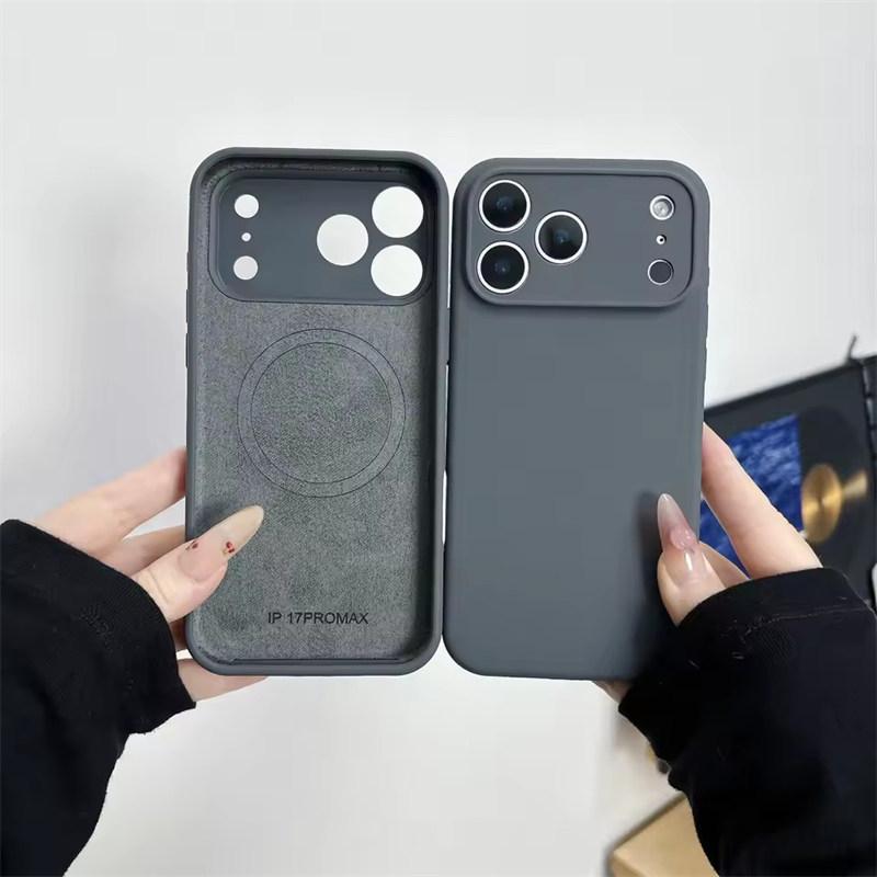 Liquid Silicone Magnetic Case For iPhone 17 Air 16 15 14 Plus 13 12 Pro Max For Camera Protection Matte Cover