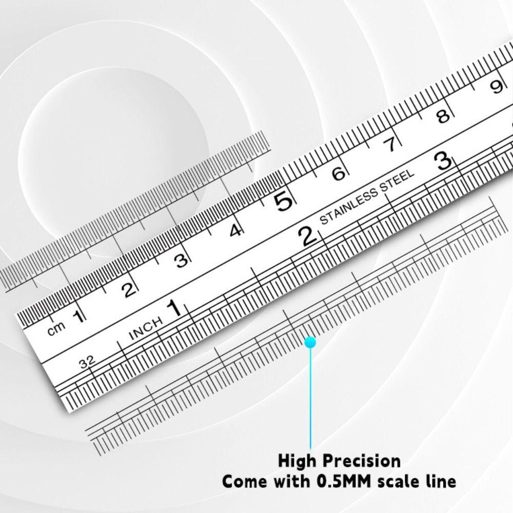 Double Side Scale Stainless Steel Ruler Stainless Steel Drawing Ruler Measuring Tool  Engineering