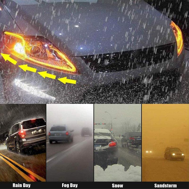2PCS 12V Car LED Flexible Daytime Running Light Turn Signal Lamp DRL Waterproof Headlight Auto Exterior Decoration Accessories