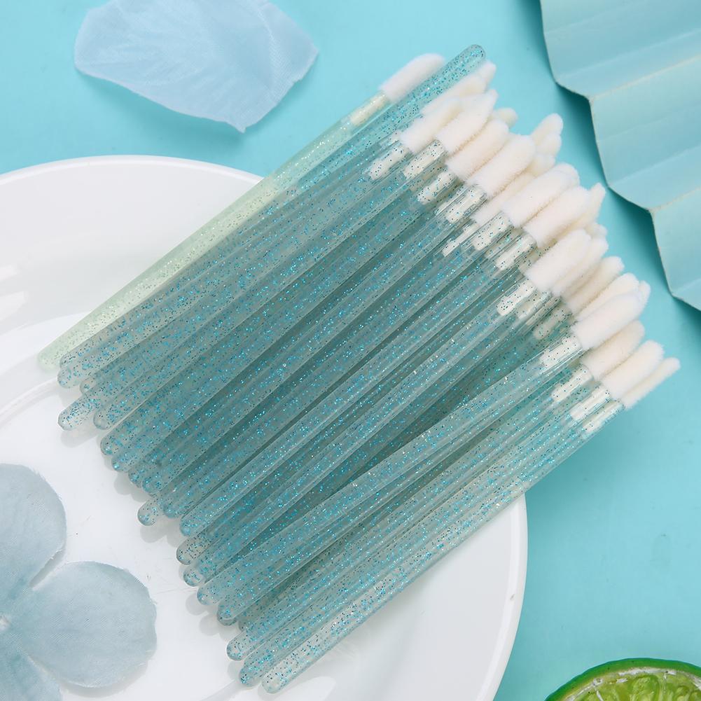 100pcs Disposable Lip Brush Eyelash Cleaning Cotton Swab Lash Mousse Brush Makeup Tool
