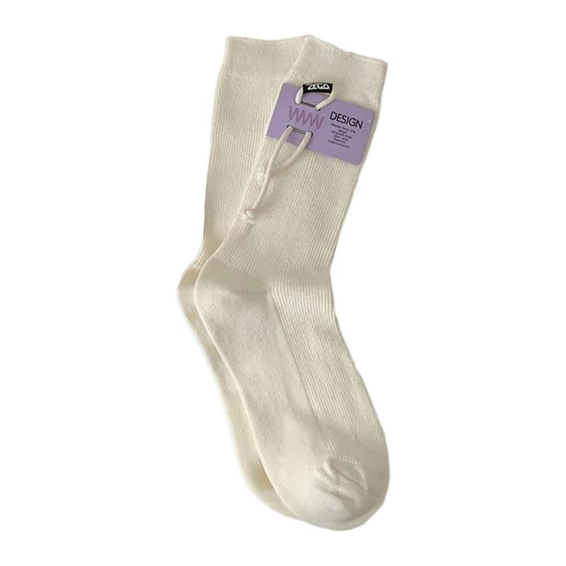 Womens Cotton Crew Socks, Thin Comfort Breathable Dress Socks, Above Ankle Crew Socks for Womens Schoold Girl One Size белый