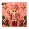 Educational Hands-on Toys Nutcracker Faux Pearl Art Kit, Painting DIY Kit with Pre-Framed Projects for Seniors Canvas, 3D Christmas Wall Craft Adults,