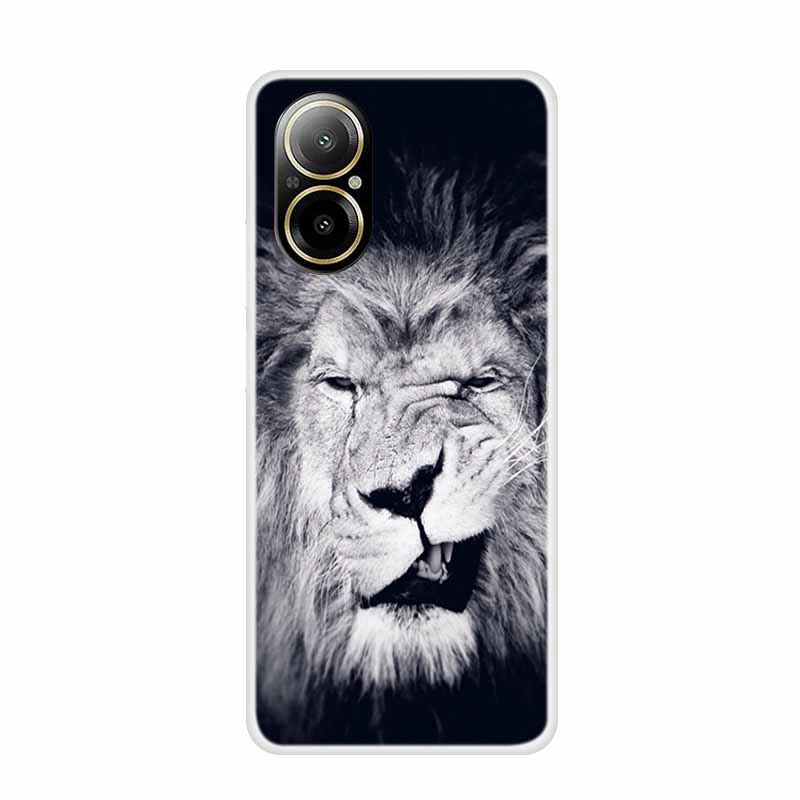 Soft Case For Realme C67 Painting Animals Luxury Silicone Phone Cover for Realme C 67 Protector Transparent Shell Clear Cases