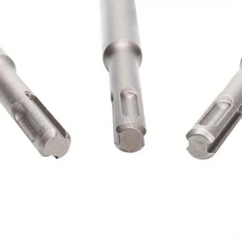 3Pcs/set Pick Alloy Chisel Round Handle Four Pits Alloy Pointed Chisel Flat Chisel Concrete Wall Slotting Shovel