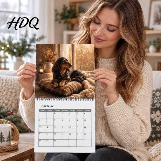 2027 Year Planner Dachshund Wall Calendar Cute Weiner Dog 12 Monthly Planner Jan. Calendar - Dec. Hanging for Office Home Lovers Gift Owners