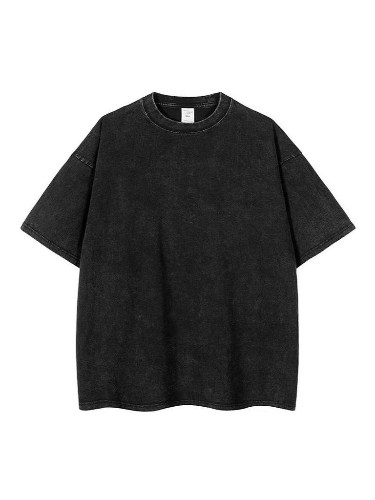European & American 230g Distressed Loose T-Shirt, Drop Shoulder, High Street Trend, Short Sleeve.
