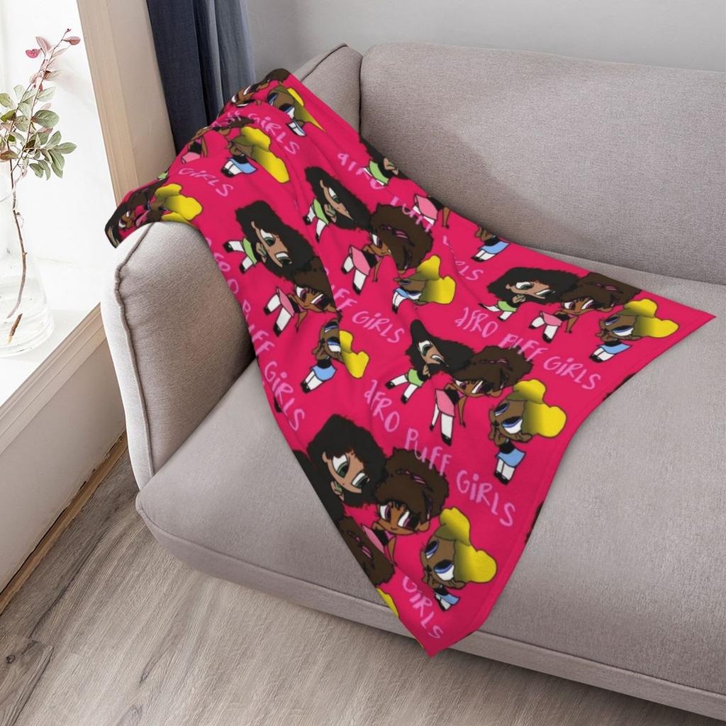 Afro Puff Girls Throw Blanket Kid'S Soft Baby Decorative Beds Tourist Softest Blankets