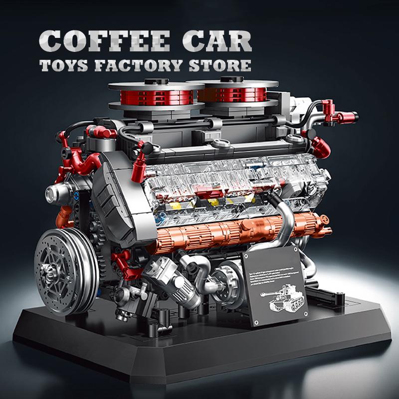 Non-Toxic 1236Pcs Tank Engine Moc Bricks Assembly Model Ww2 Armored Cars Parts Creative Building Blocks Toys Desktop Decor Gifts For Adult