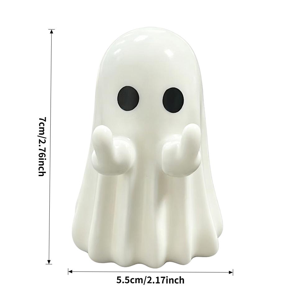 Hot New Arrival Cute Ghost Sculpture with Middle Finger Mini Halloween Desk Decor Funny Creative Novelty Gift for Office
