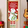 2D Christmas Door Curtain Decorations Santa Claus Snowman Photography Background Decoration Cloth Welcome Door Flag