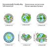 Green Circle/Heart-shaped Brooch Care for the Earth Lapel Pin Cartoon Enamel Pin