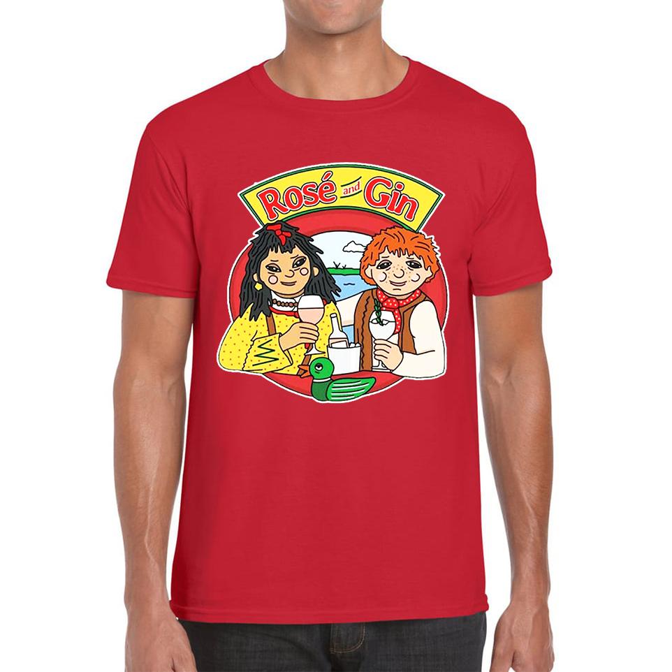 

Rosé and Gin Funny 90 s TV Show Rosie and Jim Boat Wine Unisex Mens T Shirt Womens Tops Tees L