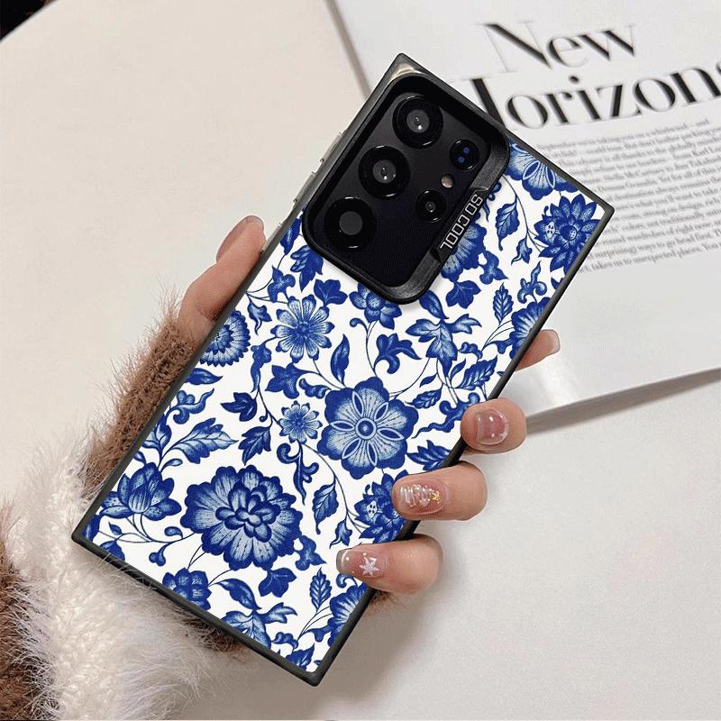 Blue And White Porcelain Pattern Shockproof Phone Case for Samsung Galaxy S26 Edge S25 Ultra S24 FE S23 Plus S21 Cover Anti Fall