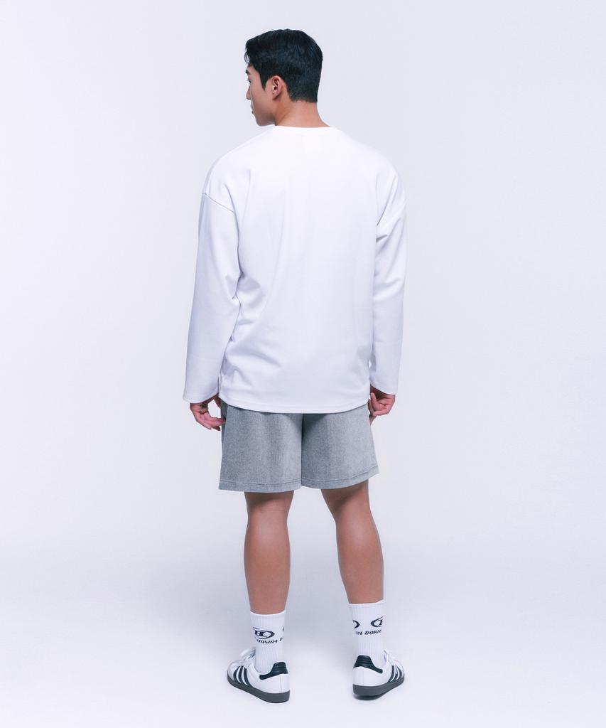 BORN TO WIN Silver B Over Fit Longsleeve [White]