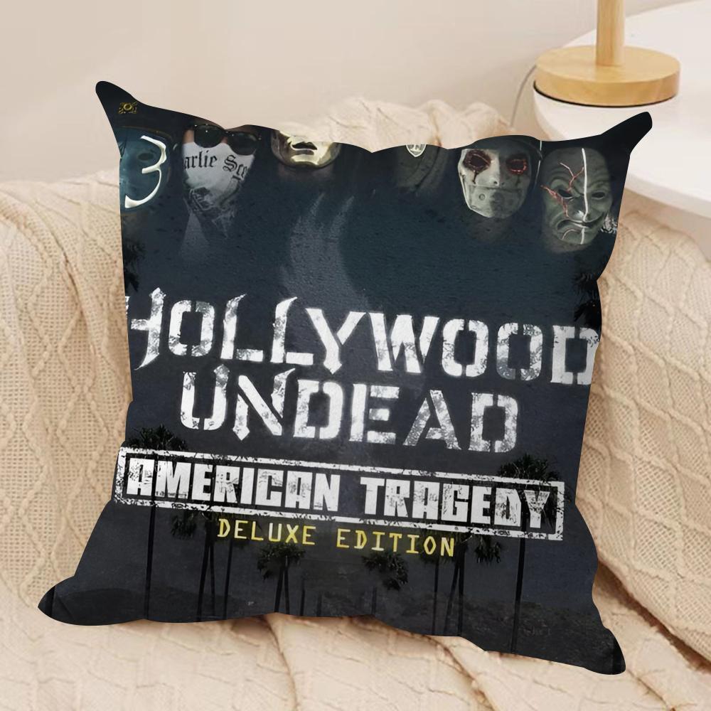 H-Hollywood U-Undead Band Cushion Cover Pillowcase Ultra Soft Skin Friendly Fabric Cloud Like Comfort & Concealed Zipper