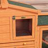 Two-Tier Rabbit Hutch with Run, Ramp, Slide-Out Tray, for Garden - Orange