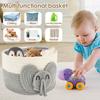 Elephants Cotton Rope Storage Basket Cute Baby Laundry Basket Versatile Safe Cotton Rope Toy Storage Basket for Home
