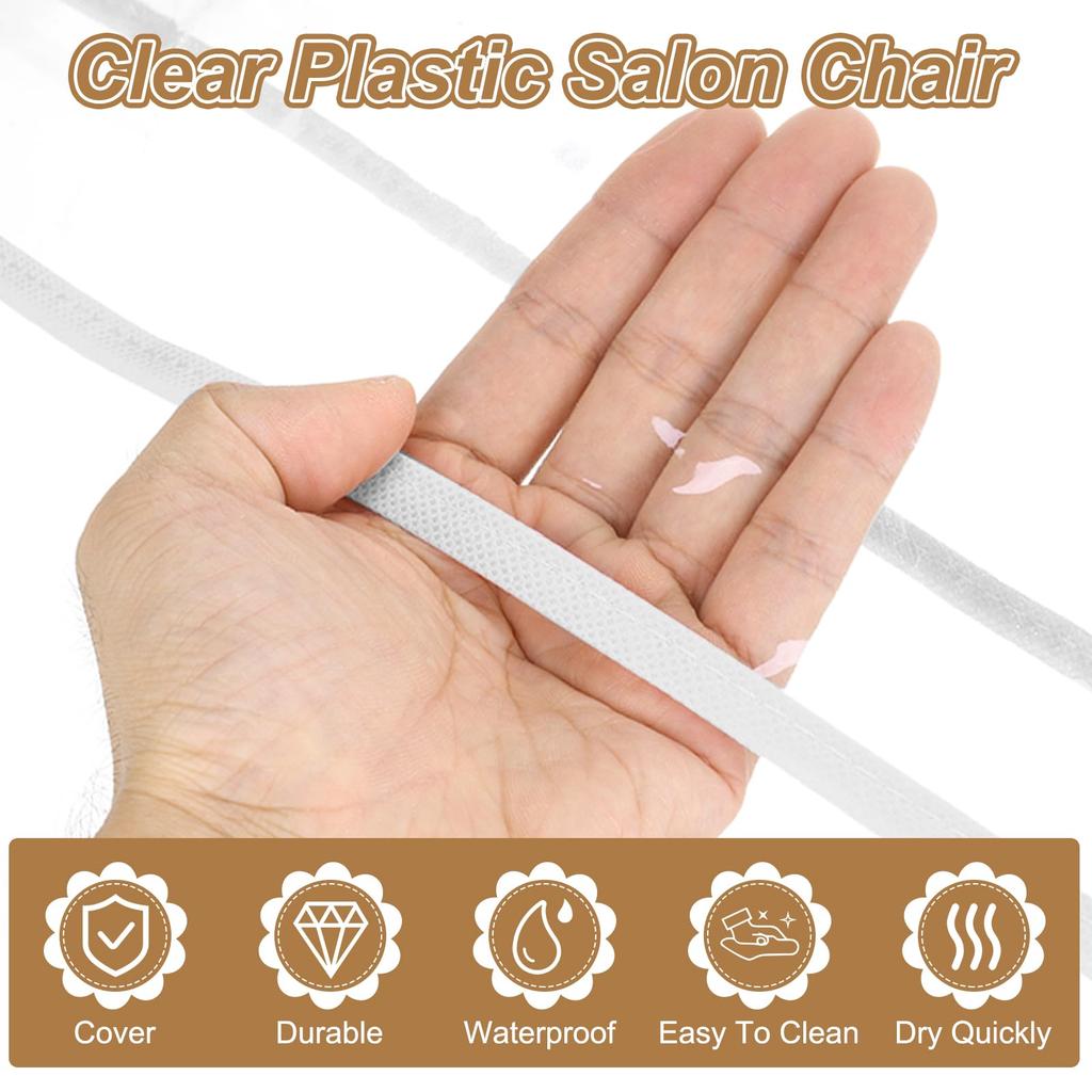Uxcell Salon Chair X X Clear Plastic Chair Back Cover Seat Slipcover for Most Standard Barber and Offices Cover, 19" 15" 5" Protector, Water-Resistant