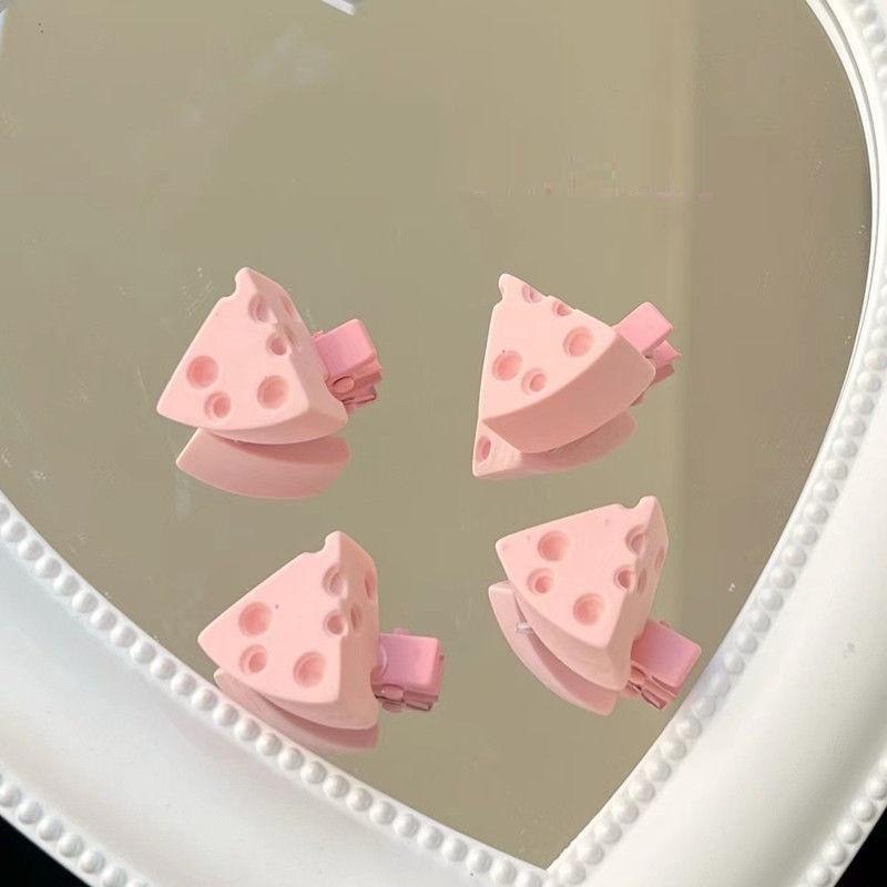 

8 шт./лот Маленькие заколки для волос в виде сыра для девочек Розовые Желтые Милые заколки Заколки-автоматы для женщин Модные аксессуары