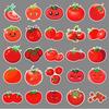 50 Tomato Doodle Stickers Cartoon Cute Fruits and Vegetables Decorative Water Cup Mobile Phone Case Computer Refrigerator Stickers