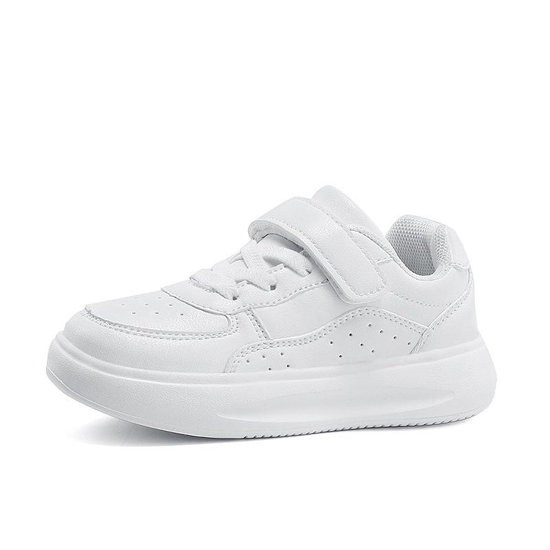 

Детская маленькая черная обувь Детские белые кроссовки Маленькая белая обувь для мальчиков Кожаная поверхность Обувь на доске для мальчиков начальной школы Белая обувь для девочек 39 белый