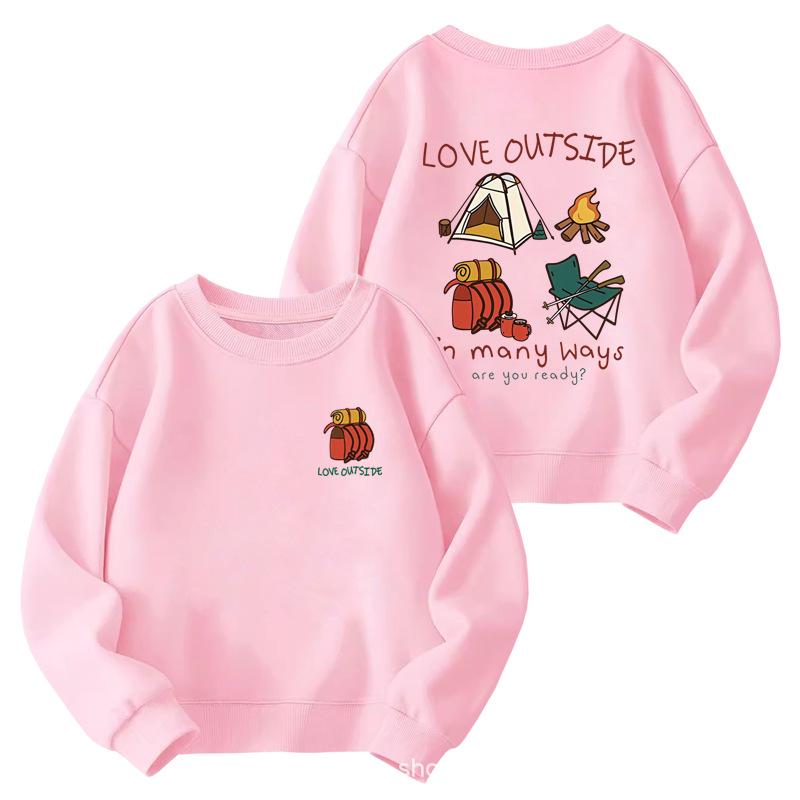Kids' Cartoon Print Crew Neck Sweatshirt – Casual, Lightweight, Spring/Autumn 2025