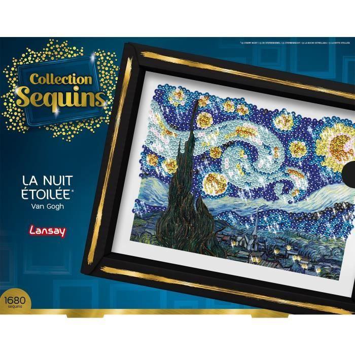 Kit loisir créatif - LANSAY - Collection Sequins - La nuit étoilée - Van Gogh - Dès 14 ans