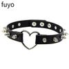 Woman Black Punk Choker Collar Necklace Pu Leather Goth Rivets Choker Necklace Pendientes Party Club Sexy Gothic Femme Jewelry
