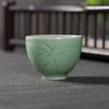 Empty Mountain Celadon Crackle Ice Tea Cup: Small Orchid Design in Six Colors
