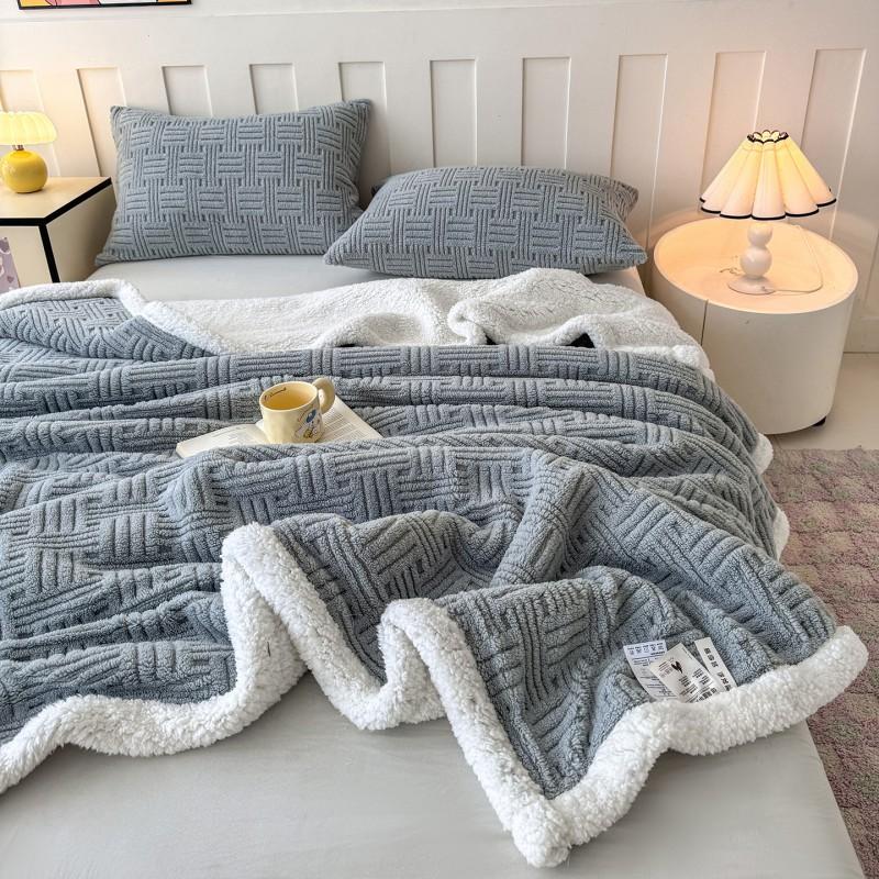 Soft Plush Throw Blanket Sofa Bed Office Nap Winter Warm Fleece Double-Sided Microfiber Velvet