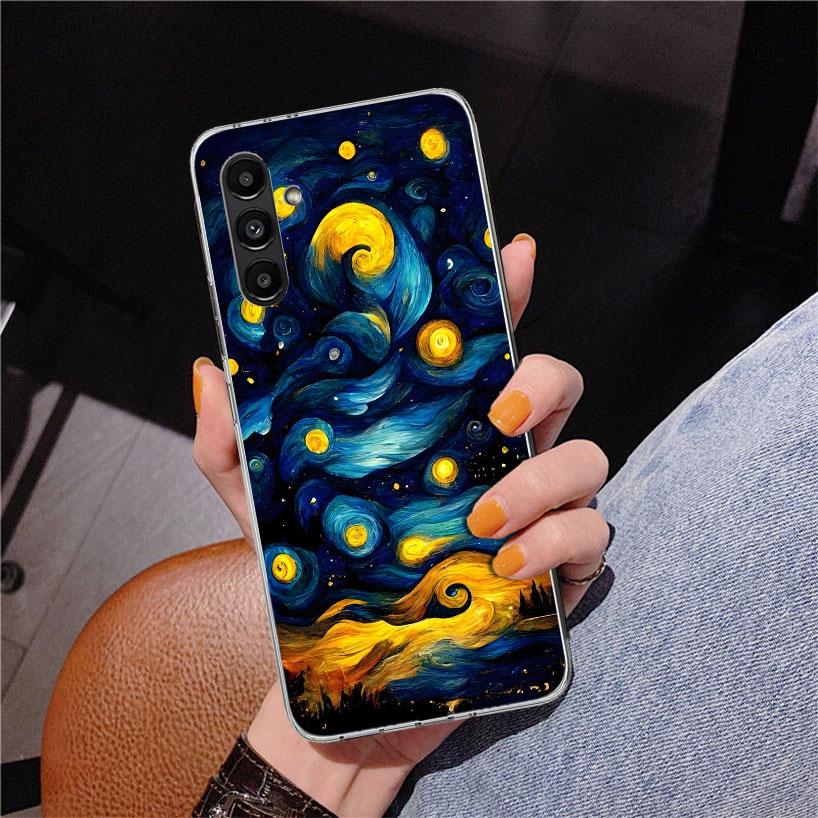 Starry Night Van Gogh Art Phnoe Case for Samsung Galaxy A17 A37 A57 A16 A26 A36 A56 A15 A14 A13 A55 A54 A53 A35 A34 A33 A25 A24