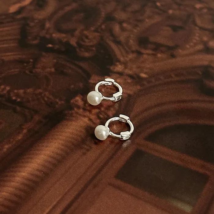 925 Silver Mini Freshwater Pearl Ring Earrings