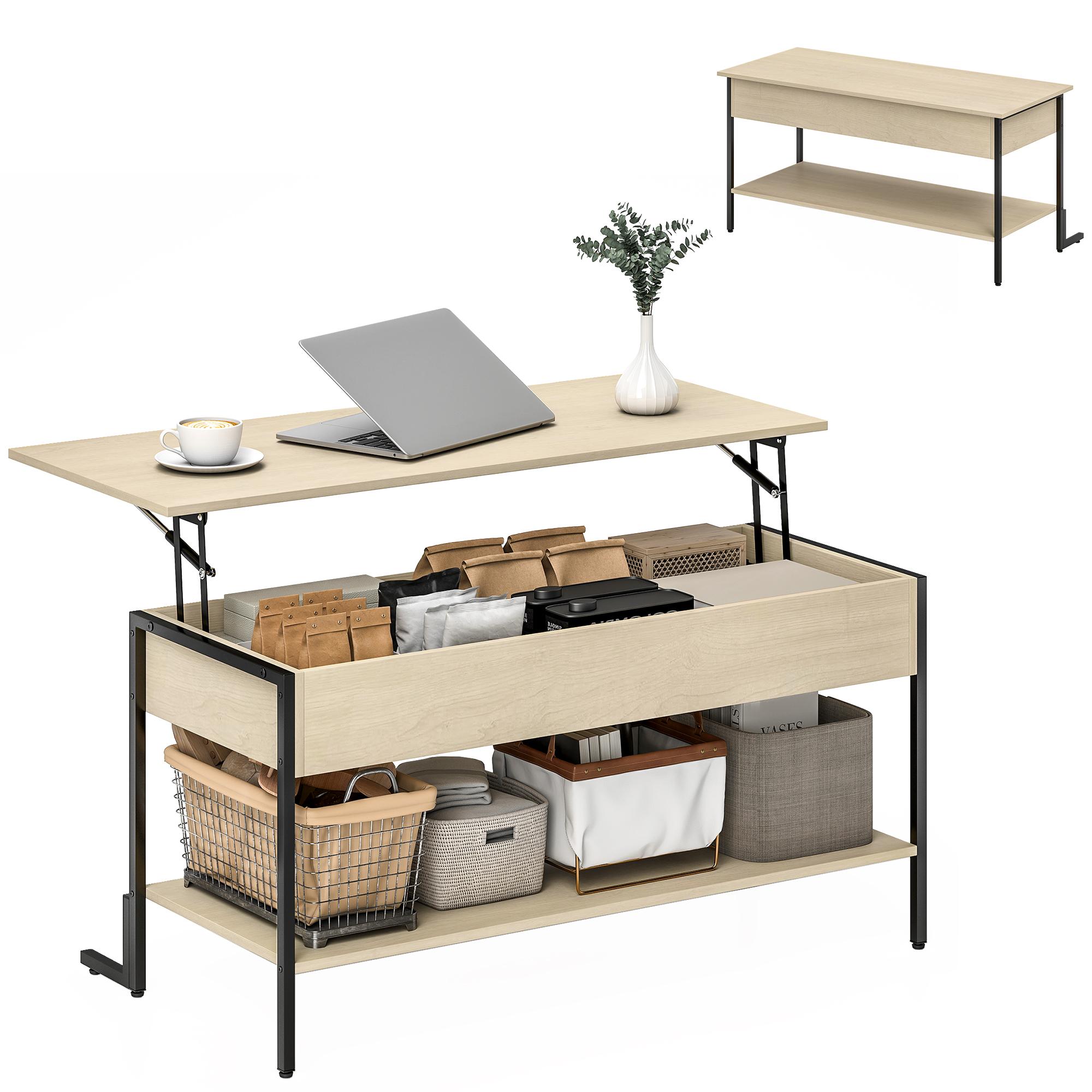 Coffee table with lift-up top, living