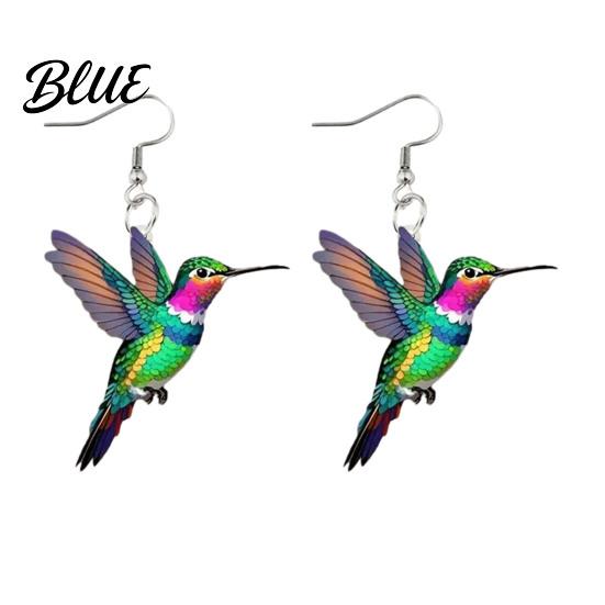 Lady Ear Jewelry 1 Pair Acrylic Colorful Bird Dangle Earrings