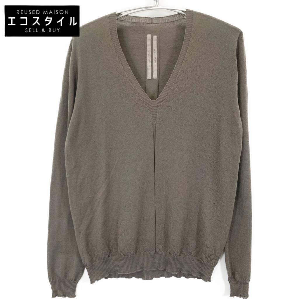 Rick Owens 19FW Brown LARRY V-neck pullover knit tops Not written BrownUsed