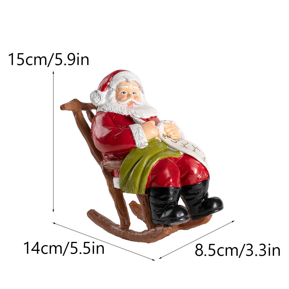 Artisan Santa Claus Lounge Chair - European & American Style Festive Ornament Gift.